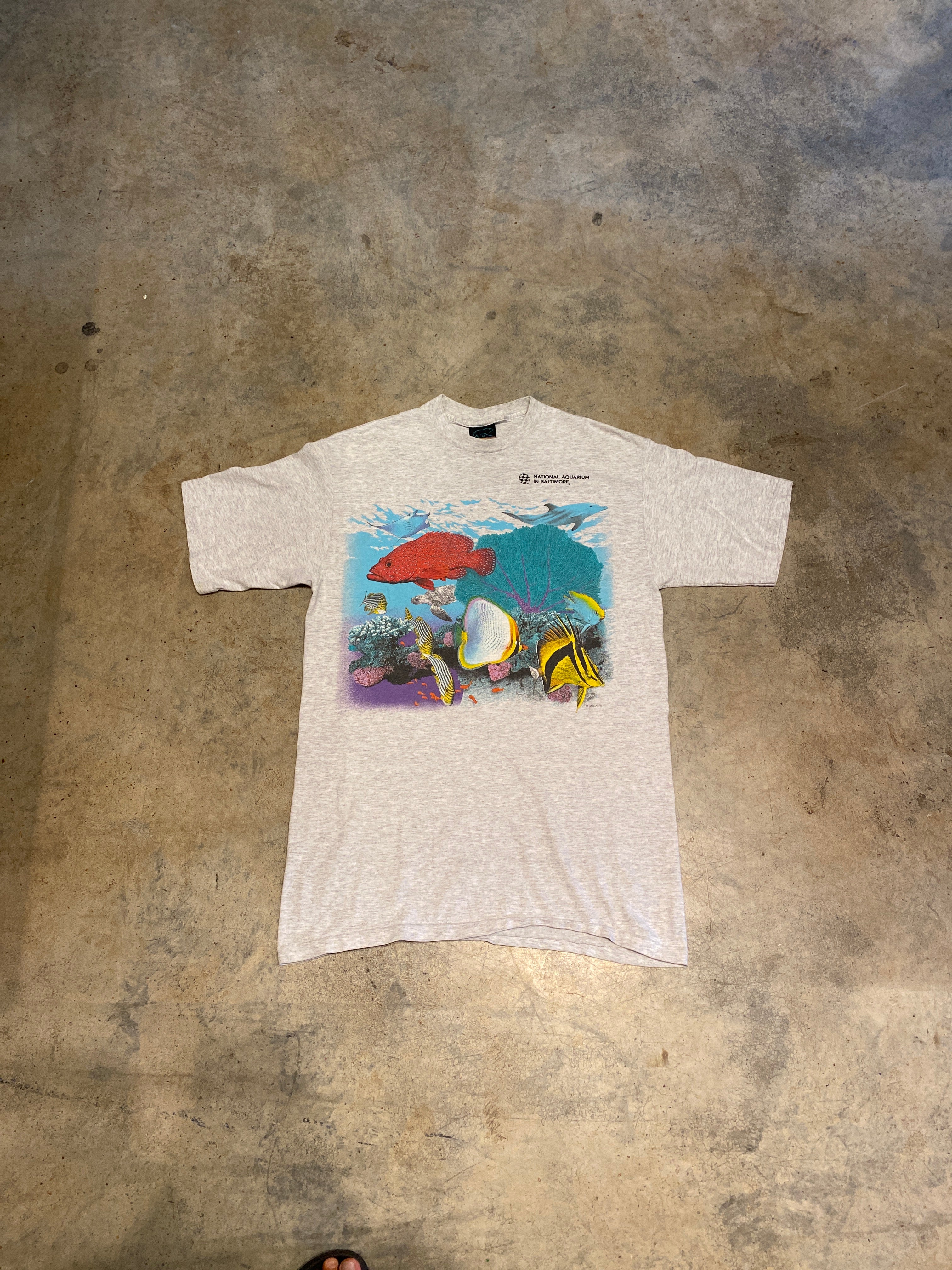 Habitat National Aquarium in Baltimore 1991 Tropical Fish Vintage Large Shirt