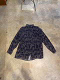 Folio Collection Patterned Button Up Long Sleeve Shirt Large
