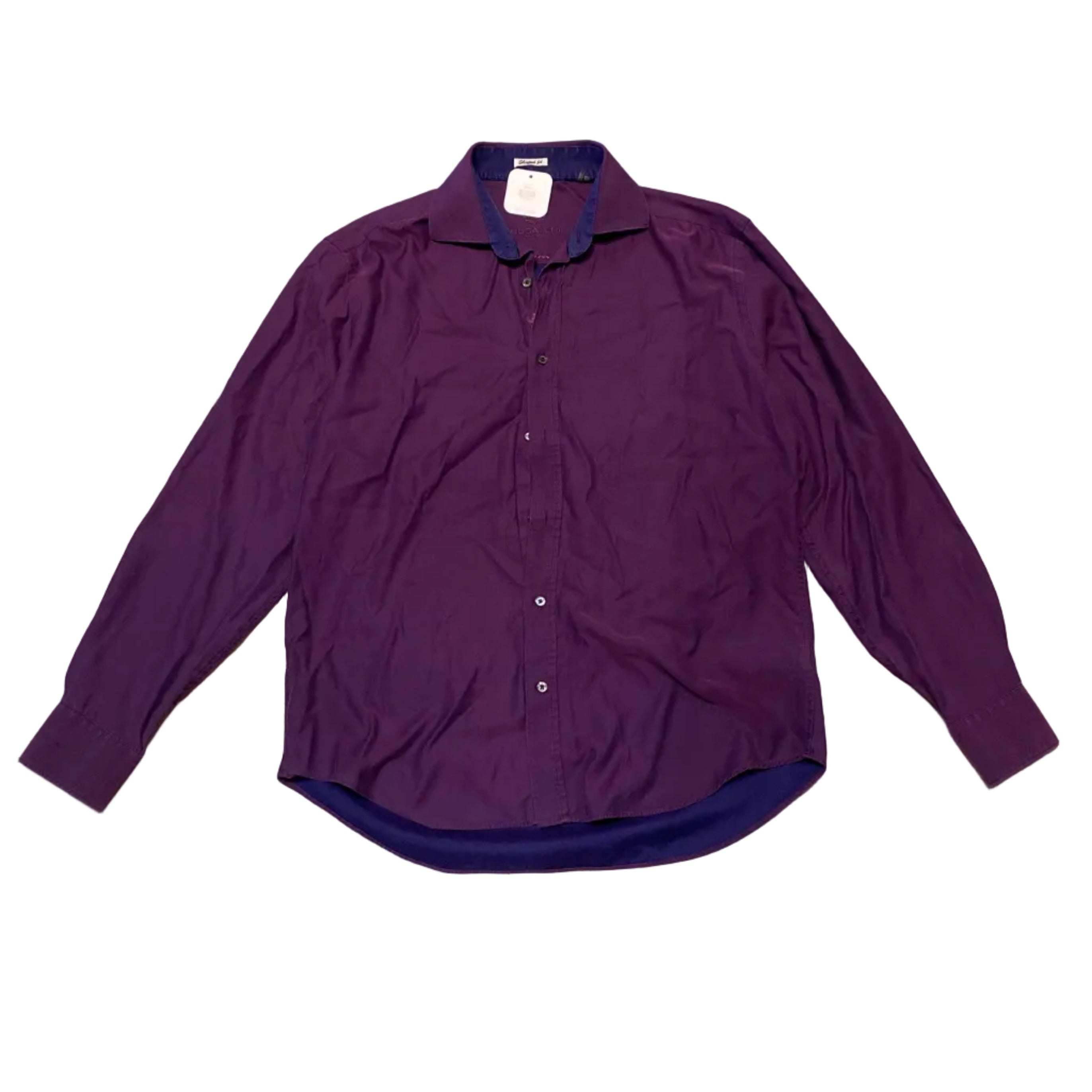 Bugachi Long Sleeve Button Up Shirt Large Purple