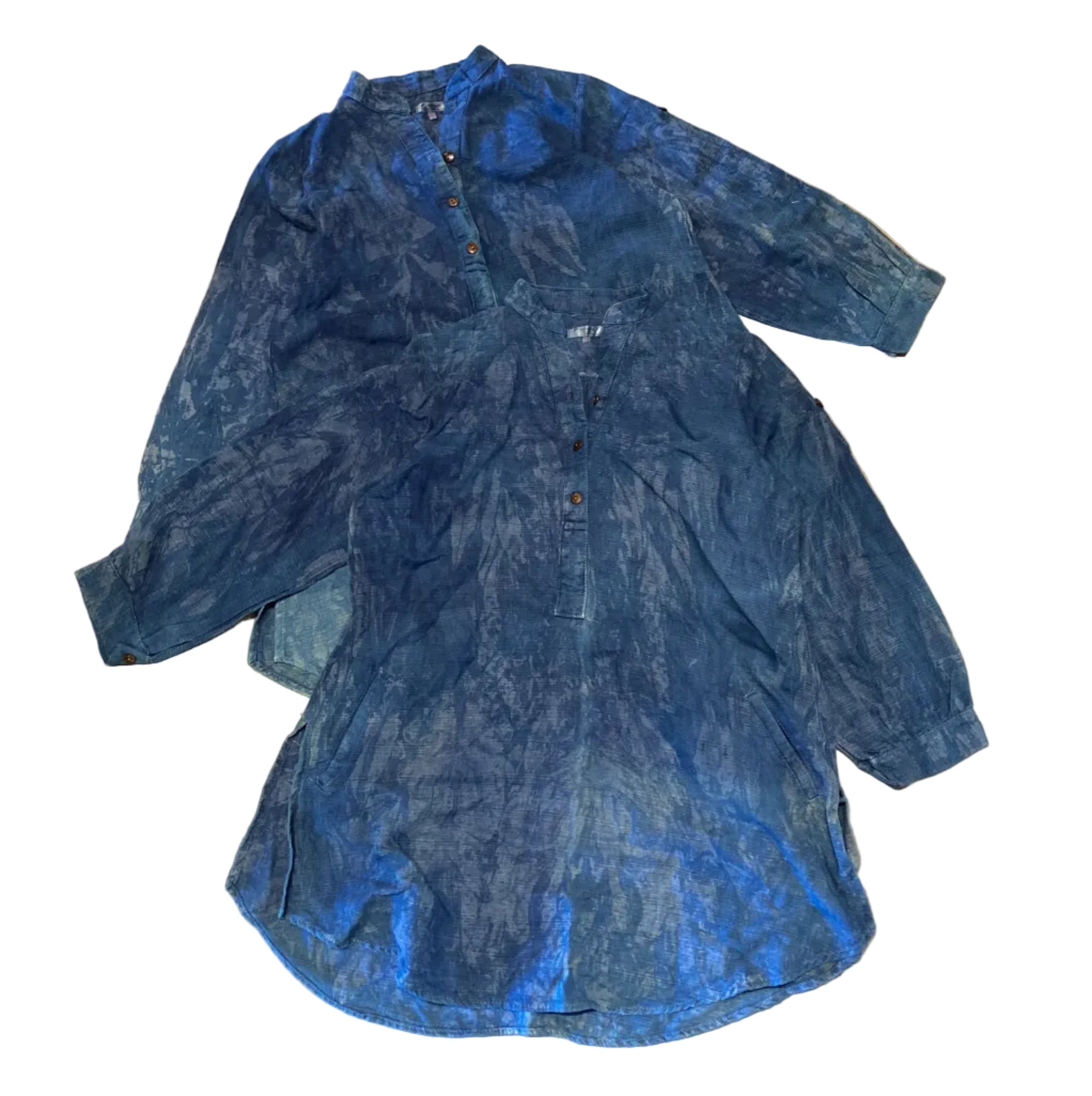 Amazing Tan Indigo Cotton Shirt