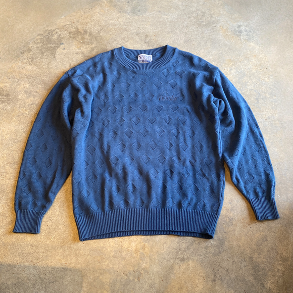 Vantage VCC Blue Knit Made in USA Medium Sweater