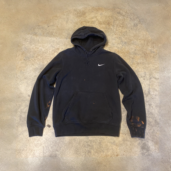 Nike Black Hoodie Made in Pakistan Bleach Arms