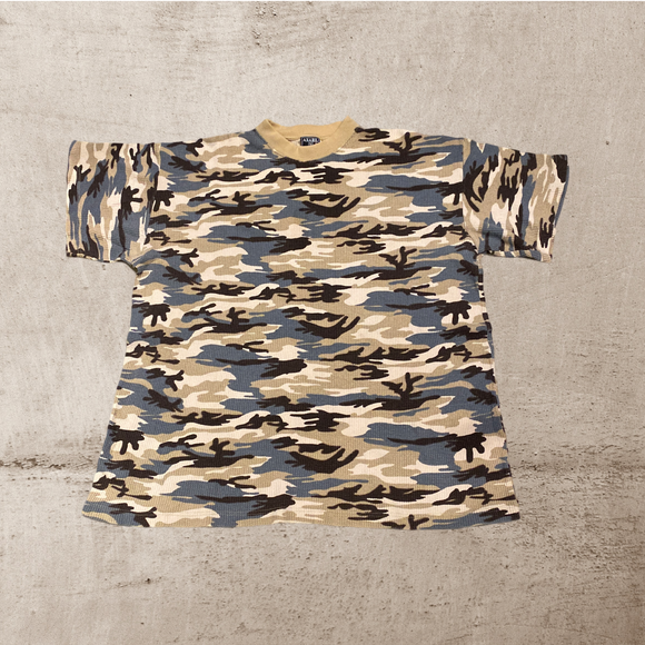 Anabil USA Ribbed Camo Beige Blue XXLarge Shirt