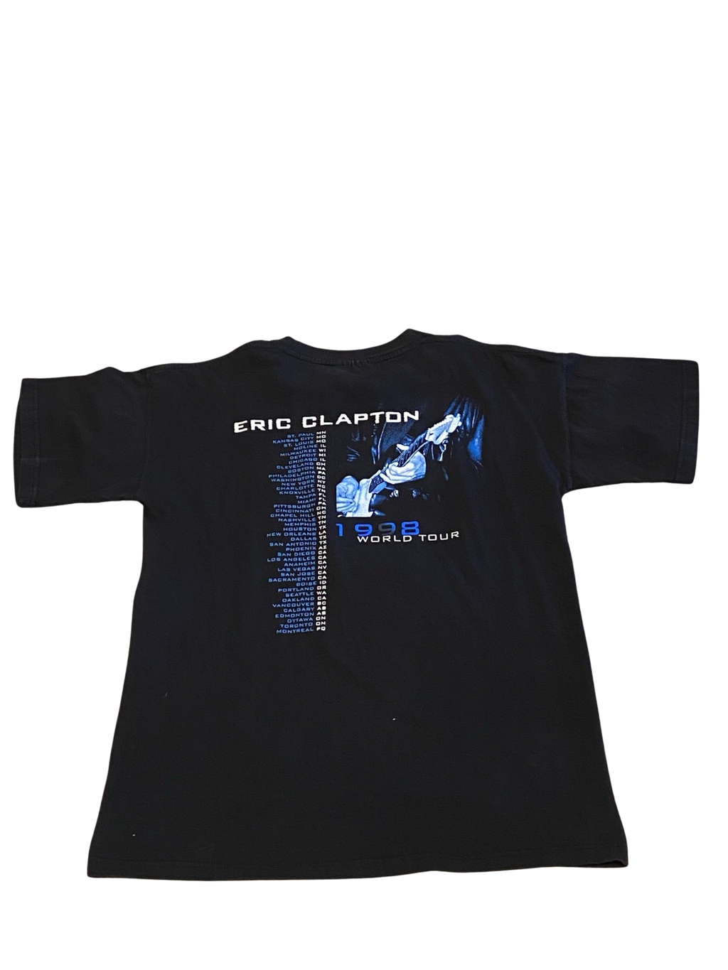 Souvenir Teez Eric Clapton 1998 World Tour Black SS Shirt Vintage Large