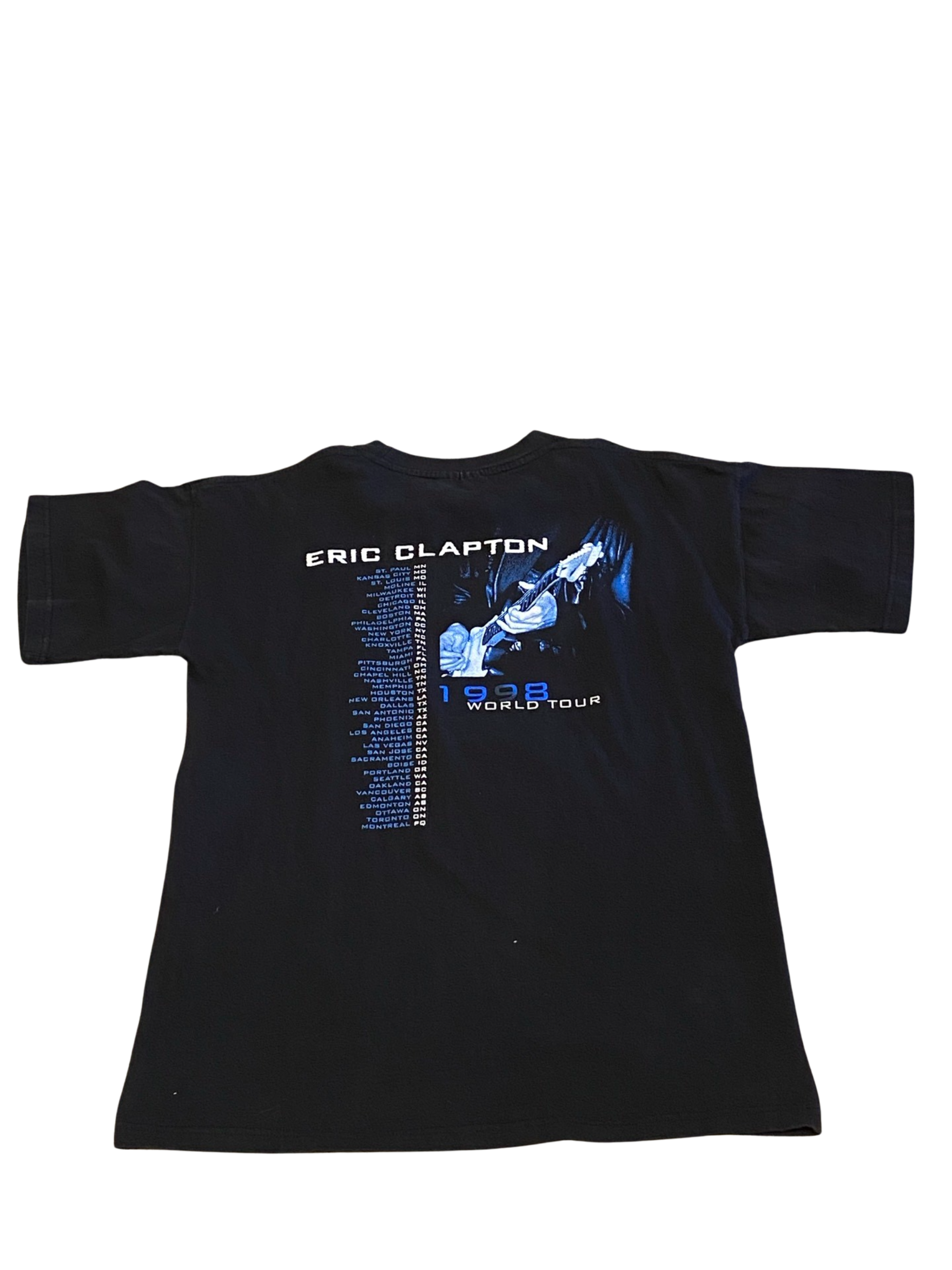 Souvenir Teez Eric Clapton 1998 World Tour Black SS Shirt Vintage Large