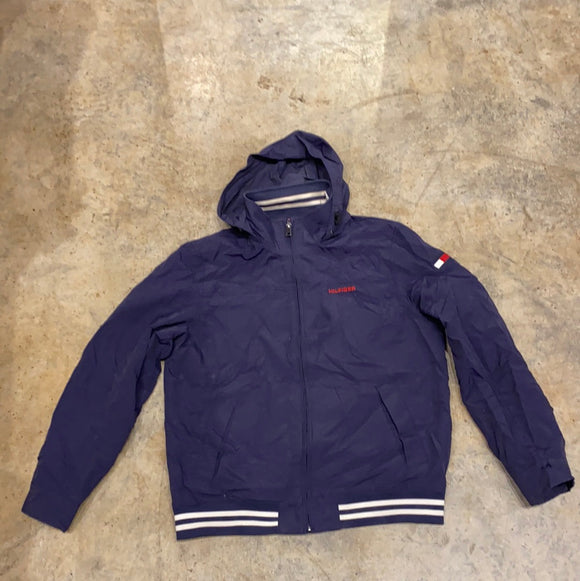 Tommy Hilfiger Zip Hooded Navy Lightweight Jacket (Medium)